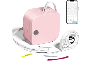 Goknu P12 Label Maker, Bluetooth Label Maker Machine with Tape Label Printer Machine for Storage, Office, Home, Organizing, Compatible with Ios & Android with 1 Pack Label Tape, Pink