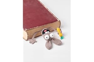 ANZRLE Lesezeichen häkeln, Lesezeichen personalisiert kinder, 3D Cartoon Tiere - Lustiges Geschenk für Geburtstags, Schüler, Junge, Mädchen, Lehrer, Studenten, Und Buchliebhaber (Hase)