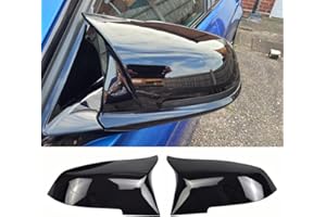 HACREYATU 1 coppia Calotta Specchio Retrovisore a Sinistra Destra Coperchi a specchio laterale per BMW F20 F22 F23 F30 F31 F32 F33 F36 F87 M2 X1 E84 (Nero Brillante)