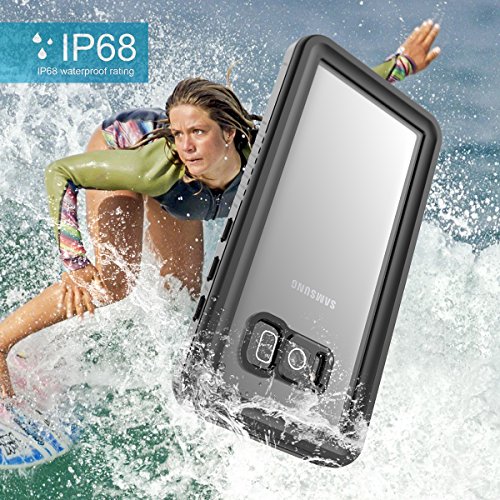 Custodia impermeabile Galaxy S8 Plus, Moonmini Ultra Slim SubacqueoÂ Antiurto A prova di polvere Antigraffio Custodia protettiva con Touch ID e cinghia galleggiante GalleggiabilitÃ  Cordino per Samsung Galaxy S8 Plus (nero)