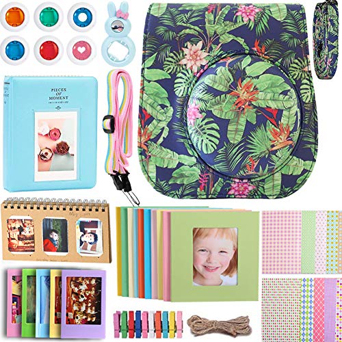SAIKA Instax Mini 9 Kamera Zubehör Bundle für FujiFilm Instax Mini 9 8 8 + Kamera mit Mini 9 Case/Album/Selfie Objektiv/Filter/Film Frames/Border Aufkleber ETC - Tropischer Dschungel SAIKA Instax Mini 9 Kamera Zubehör Bundle für FujiFilm Instax Mini 9 8 8 + Kamera mit Mini 9 Case/Album/Selfie Objektiv/Filter/Film Frames/Border Aufkleber ETC - Tropischer Dschungel