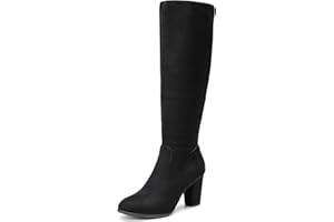 DREAM PAIRS Women's Chunky Heel Knee High and Up Boots