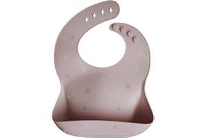 mushie | Bavaglino Silicone | Bavaglino Impermeabile Regolabile | Facile da Pulire | 4 Misure Regolabili con tasca Frontali Profonde | Senza BPA | articoli per neonati & bambini | Daisy