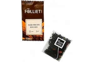 CAFÉS FOLLIET - Thé Noir - OP de Chine - Fruits rouges - Énergisant - Sachets d'origine végétale - 24 Sachets