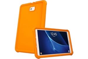 TECHGEAR Coque Bumper pour Samsung Galaxy Tab A 10.1 Pouces 2016/2018 (Séries SM-T580) Coque de Protection Caoutchouc Résistante aux Chocs avec Bords et Coins Renforcés + Film de Protection [Orange]