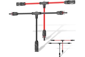 MXRPV Connettori a T del Pannello Solare,6 mm² IP68 Impermeabile Solare Pannello Cavo Connettori,Solare Fotovoltaico Sistema Parallelo Connettore,2 paia