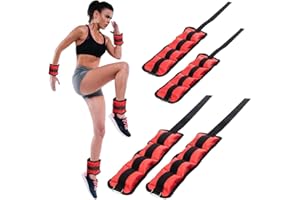 BAKAJI Set 4 Pesi per Polsi e Caviglie da 2 kg + 1 kg Allenamento Palestra Aerobica Fitness Potenziamento Muscolare in Neoprene con Chiusura Strappo e Fibbia Regolabile