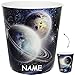 Produktbild Unbekannt Papierkorb / Behälter -  Weltraum - Planeten / Erde - Mond  - inkl. Name - 10 Liter - aus Kunststoff - Mülleimer / Eimer - Aufbewahrungsbox für Kinder / Bür..