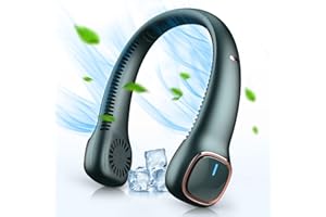 Urmaxs 6000 mAh Ventilatore da Collo Portatile,Silenziosi Portable Neck Fan,USB Ricaricabile Cuffie Ventilatore,3 Velocità Ventolino Portatile Senza Lama per Ufficio,Viaggi,Aria Aperta e Sport.