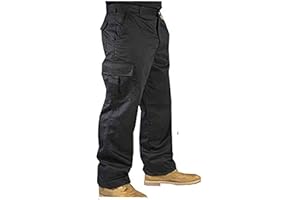 IBEX S3 Multi-Pocket Men’s Cargo Work Trousers - Durable Polyester-Cotton Blend, Heavy-Duty Builders Combat Pants (Sizes 28W-50W)