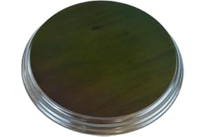 GRECA Peanas Redondas. Barnizadas. Diferentes Medidas. Madera Maciza, Barniz Nogal. (Madera, Diámetro Inferior: 20 cms.). Diámetro Superior: 17.5 cms. Altura: 2.5 cms.