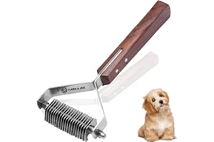 Flamia & Jabz Professional Rake (Dematting Comb) for Undercoat Grooming of Dogs, Cats & Pets (20 Blades)