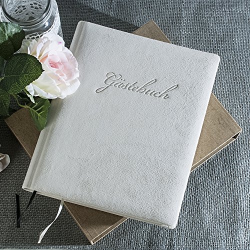 Gästebuch „Indiana“, frost – wunderschönes Gästebuch aus italienischem Wildleder für Ihre Hochzeit, Geburtstagfeier oder Taufe - 3