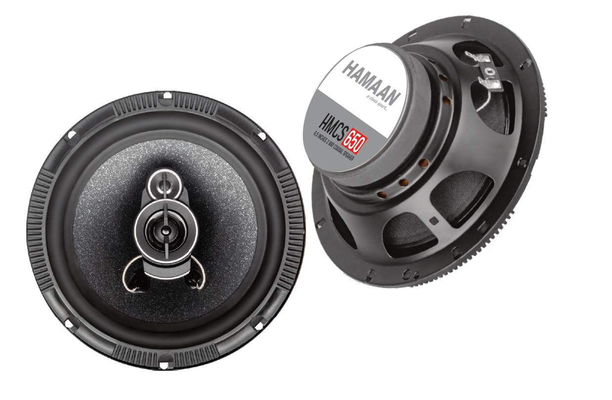 Hamaan HMCS-650 Left and Right 6.5-inch 3- Way Coaxial Car Speakers (Pack of 2)