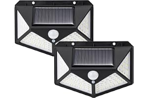 GRIFEMA Solar utomhus LED-spotlight med rörelsesensor, 100 lysdioder, 3 lägen, 270° vinkel, IP65, 800mAh batteri, solträdgård, 2-pack, GDK203-2