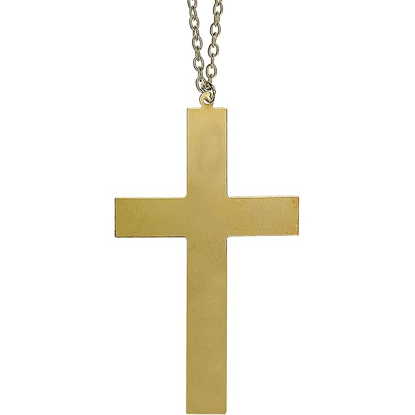 WIDMANN MILANO Gothic Ohrring Mit Kreuz & Kette – Silber-schwarzer Clip-Ohrstecker Für Karneval, Halloween & Rocker-Partys