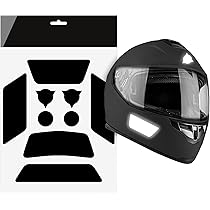 Autocollant Réfléchissant 3M Noir - Découpe Casque Moto Vélo - Sécurité Nuit 15x20cm