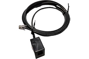 Dadusto 1 Stück Modular-Verlängerungskabel, RJ10(4p4c)-Stecker - RJ10(4p4c)-Buchse, Kabel: 4-adrig, flach und schwarz, Belegung: 1:1, 2,00 m