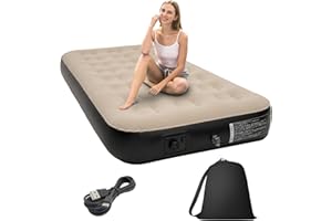 Pefitqap Single Inflatable Air Mattress, AirBed Blow up Mattress with USB Built in Electric Pump,Easy Self-Inflate/Deflate in 3 Mins-Camping Air bed or Guest Bed with Portable Storage Bag 191x99x22cm