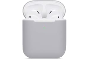 kompatibles Airpods Hülle,Watruer ultradünnes, weiches, silbernes Silikon, stoßfestes, rutschfestes Zubehör. Schutzhülle für Apple Airpods 2 & 1-Ladekoffer - Grau