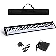 COSTWAY Tastiera Musicale 88 Tasti, Pianoforte Digitale Portatile con Custodia, Pianola con 128 Ritmi e Toni, Pedale Sustain,