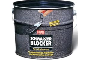 Lugato Schwarzer Blocker Spachtelmasse 1 kg - Für Abdichtungs-, Reparatur- und Klebearbeiten am Dach