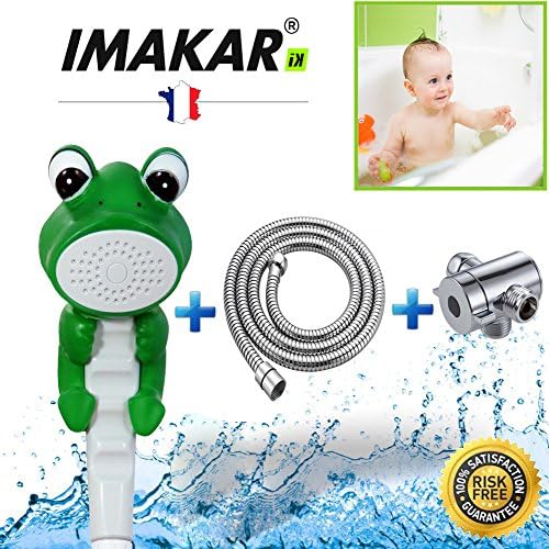 IMAKAR® Children's shower - COMPLETE KIT - with adapter and stainless flexible shower. This child shower head is the best solution for an easy & convenient shower for your child