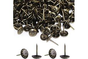 BETTERJONNY 500 Pièces Clous de Tapissier, Basicon Robuste 17X11 MM Bronze Clous Tapissier Décoratifs Clou Rétro DIY Clous d'Ameublement pour Meubles Canapés Fauteuils Lits Chaises Vintage Decoratif, Bronze