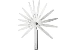 Youzzei 14 Klingen Fühlerlehren, 0,05–1 mm Metrisch Fühlerlehre Ventilspiel, Edelstahl Fühlerlehre Werkzeug zur Messung für Messung Gap Gitarren, Zündkerzen, Kolbenmessung