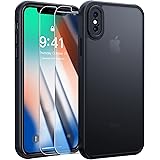FLLAO Opaca Cover Compatibile con iPhone XS/X con 2 Vetro Temperato, [Della Fotocamera Protezione] Anticaduta Antiurto Anti-G