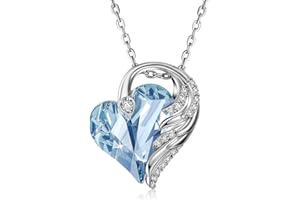 CRYSLOVE Collares Mujer Amor Colgante de Corazón para Mujer Oro Blanco con Cristal de Austriacos Collar Joyas Regalo Cumpleaños Aniversario San Valentín para Esposa Madre Mama Novia Niña