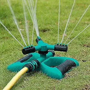 Lukzer 3 Arm Sprinkler for Watering Garden Lawn Yard Irrigation System 360 Degree Sprayer Head Water Saving Device