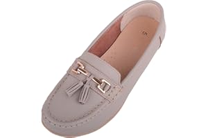 ABSOLUTE FOOTWEAR Mocassini da donna, casual, in pelle, da usare come scarpe da barca/sandali