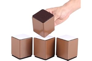 RCHYFEED Elevadores de Muebles 3 '' de Acero, Elevador de Cama Autoadhesivos, Protege Suelos Pies de Mesa y Silla, Altura de Elevación 76mm para Sofá y Armarios, Patas de Somier Soporte 10,000 LB