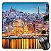 Produktbild HYYCLS European Mauspads, Medieval Town Coast Portuguese Porto Old City Historical Twilight Scenery, Standard Size Rectangle Non-Slip Rubber Mousepad, Ginger Pale Blue
