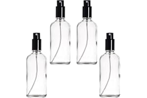 YIZHAO Flacon Spray Vide 100ml, Transparent Bouteille Spray Verre, avec Brouillard de Pulverisateur Fine, pour Huiles Essentielles, Aromathérapie, Parfums, Nettoyage, Voyage, Pharmacie – 4Pcs