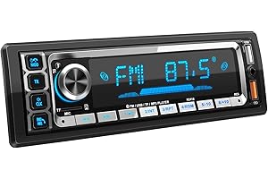 WISTRUE RDS Autoradio Bluetooth 5.0 Vivavoce, Stereo Auto Bluetooth FM/AM Autoradio1 Din per Auto, Supporto Vivavoce 2USB/AUX/SD/TF/WMA /MP3/WAV/Supporto iOS Android(Multicolore)