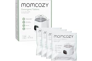 Momcozy Oficjalny blok do mycia butelek, nie zawiera substancji zapachowych i bezpieczny dla niemowląt, pasuje do myjki do butelek Momcozy, 120 tabletek
