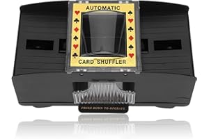 FILFEEL Kartenmischer, 2 Decks, automatisches Spielkartenfach, Schürhaken-Kartenhüllen, elektrische Kartenmischer für Unterhaltung der Leute