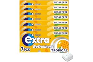 MARS, INCORPORATED 8 x 7pcs Extra Refreshers Tropical Sugarfree Chewing Gum Handy Box