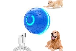 KOLGEIKJ Interaktives Hundespielzeug, Interaktiver Spielball für Hunde, Hundespielzeug Ball Elektrisch, Moving Dog Ball für Hund-e, für Welpen/Kleine/Mittlere Hund-e, USB Wiederaufladbar (blue2)