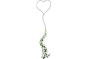 Relaxdays Rankhilfe Herz, Bodenstecker, H x B: 147 x 38 cm, Rankgitter für Kletterpflanzen, Metall, freistehend, schwarz