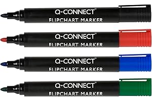 Q-Connect Flipchart Marker Pen Bullet Tip Assorted (Pack of 4)