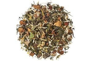 TEA SHOP - Té Blanco Sunny Peach 100g - 50 Tazas - Formato a Granel - White Tea - En Hojas - Con Melocotón y Pera - Antioxidante y Beauty - Té Frío - Perfecto para Verano