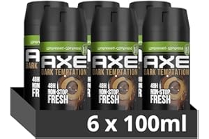 Axe Déodorant Homme Bodyspray Compressé, Dark Temptation, 48 h, lot de 6x100ml
