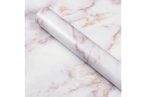 Livelynine Vinilo Marmol Dorado 40CMX5M Vinilos Para Mesas Vinilos Para la Cocina Azulejos Baños Pared Vinilo Adhesivo Para Encimera de Cocina Rollo Vinilo Autoadhesivo Muebles Laminada Marmol Beige