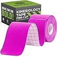 Boldfit Kinesiology Tape for Physiotherapy Precut Kinesio Tape for Sports Injury Pain Relief Muscle Tape for Shoulder, Wings, Arms, Ankle K Taping Waterproof Athletic Tape for Pain Support Precut-Pink