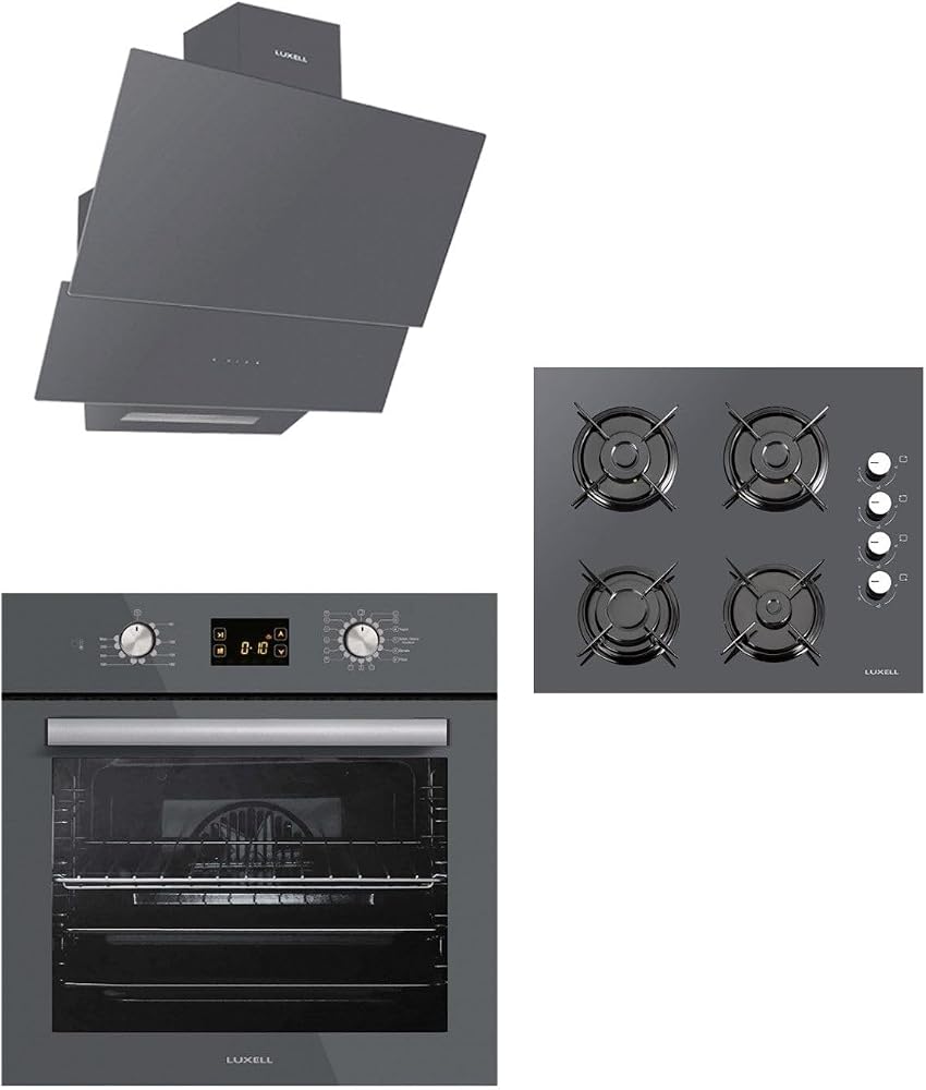 Luxell Opall 15 Program Ankastre Metalik Gri Set (B66-Sgf3 Opall Fırın + 40Tahdf Opall Ocak + 835 Op