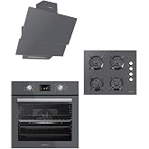 Luxell Opall 15 Program Ankastre Metalik Gri Set (B66-Sgf3 Opall Fırın + 40Tahdf Opall Ocak + 835 Op