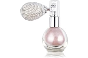 AUBEIFOU Spray glitterato per cipria,Spray Glitter Corpo,Glitter Powder Spray,Spray per strass Parisian,per Capelli Viso Corpo Cosmetico(rosa nudo)